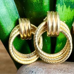 14k Twisted Double link Hoop Earrings